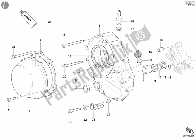 All parts for the Clutch Cover of the Ducati Sport ST4 S 996 2002